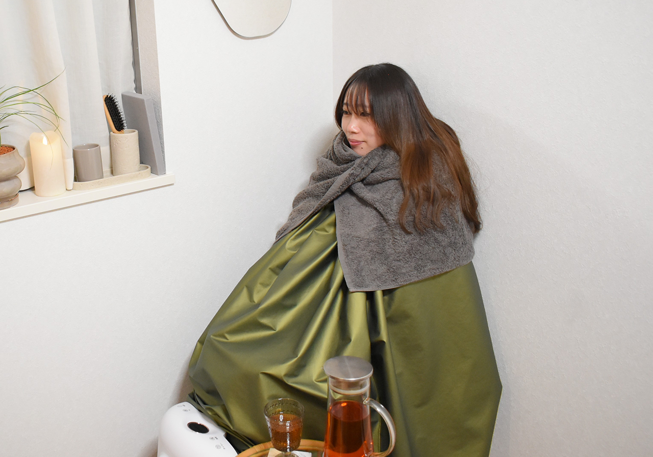 よもぎ蒸しの施術シーン